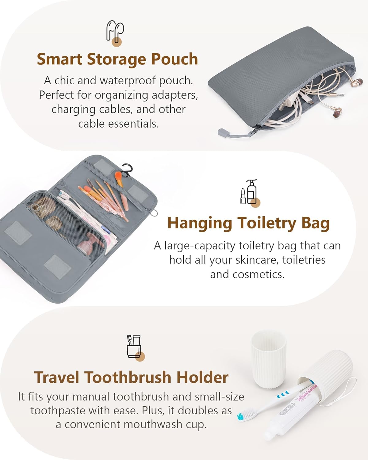 Compression Packing Cubes 10 Sets, Packing Organizers, Extensible Suitcase Organiser Bags, Travel Organizer Cubes for Travel Essentials Grey - Image 6